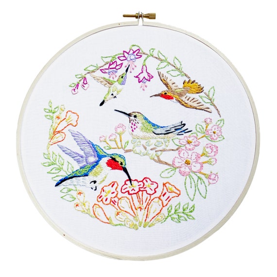 Hummingbird Embroidery, Hummingbird Embroidery Kit, Ruby Throated, Anna's  Hummingbird, Roofus, Black Chinned, DIY Embroidery Kit, Heidi Boyd -   Canada
