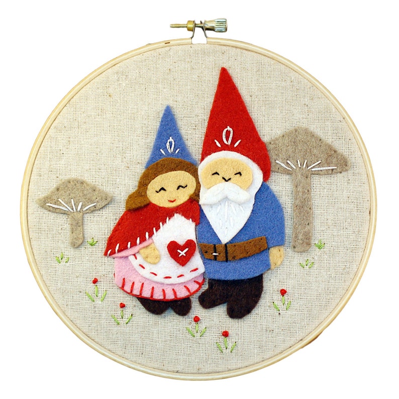 Gnomes Embroidery Kit Gnome Sewing Kit Beginner Beginner Etsy