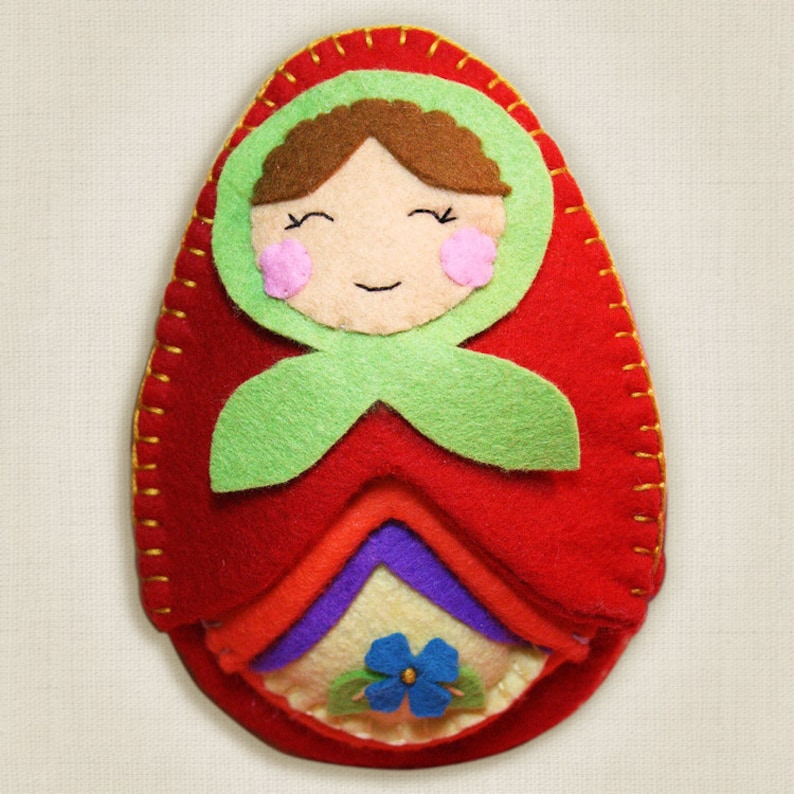 Matryoshka Dolls Sewing Kit Felt Nesting Doll Kit Felt Doll Etsy
