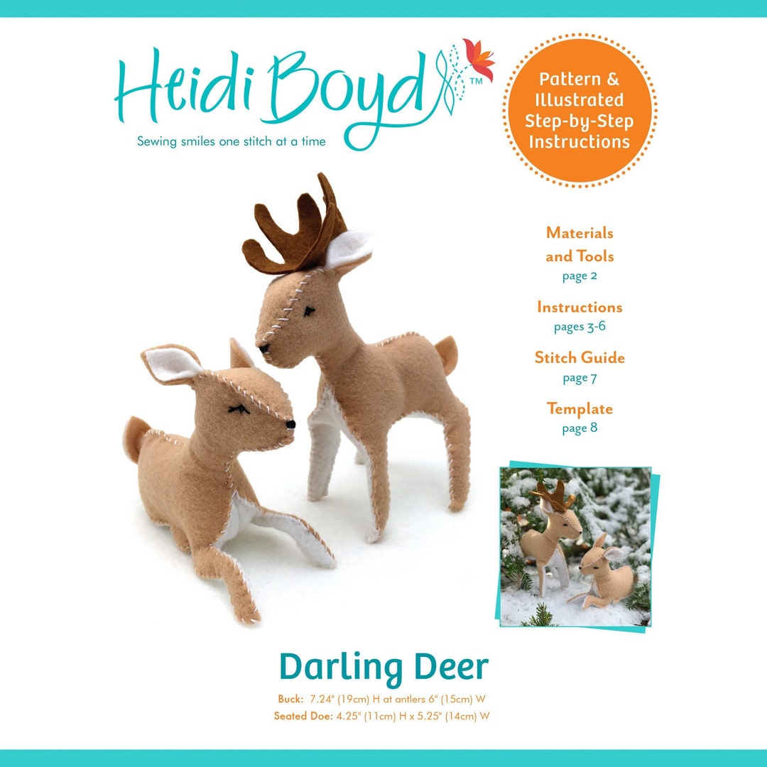 Deer, Doe and Buck, Deer Pattern, Felt Deer, Deer PDF, Deer Softies
