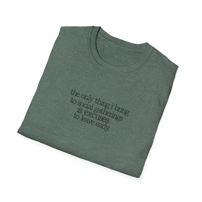 Introvert Tee, Sarcastic Quote Shirt, Small Chest Text, Dry Humor (Digital Download) image 8
