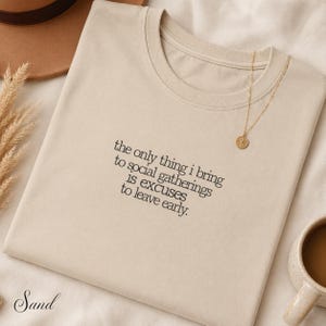 Introvert Tee, Sarcastic Quote Shirt, Small Chest Text, Dry Humor (Digital Download) image 3