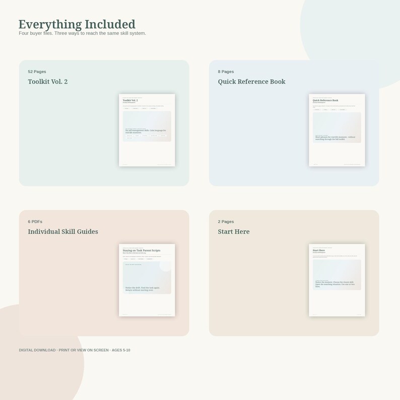 Executive Function Parent Scripts Toolkit Vol. 2, 6 Self-Management Skills for Kids, Printable PDF image 4