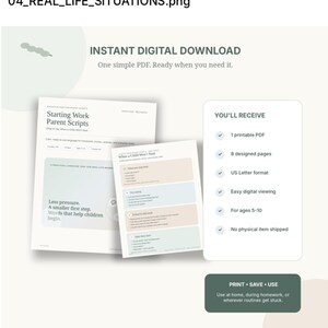 Digital-download graphic showing the 8-page printable PDF and what buyers receive immediately after purchase.
