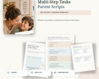 Multi-Step Tasks Parent Scripts for Kids, Step-by-Step Routines & Homework Printable, Executive Function PDF