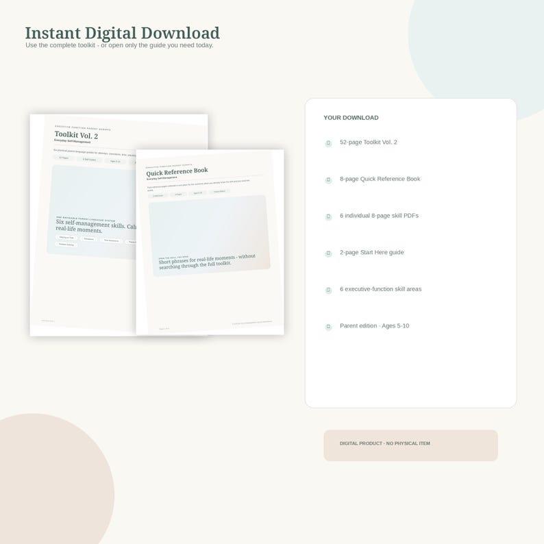 Executive Function Parent Scripts Toolkit Vol. 2, 6 Self-Management Skills for Kids, Printable PDF image 7