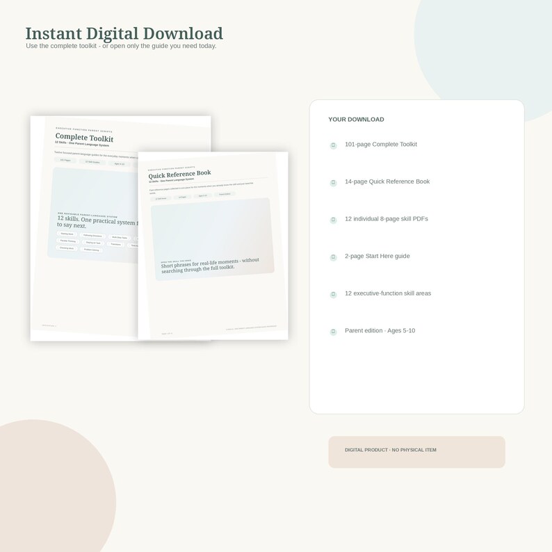 Kit completo di strumenti per genitori sulle funzioni esecutive, 12 abilità, in formato PDF stampabile. immagine 7