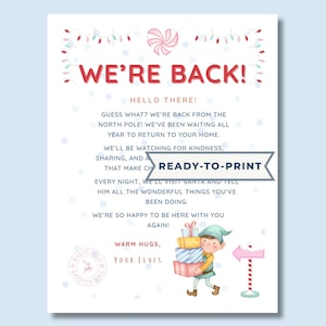 Elf We’re Back Letter Printable | Multiple Elves Return Note | US Letter and A4