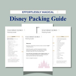Liste pour emporter un voyage à Disney | Liste de voyage pour Walt Disney World | Planificateur de voyage PDF | Organiseur de voyage