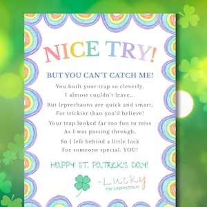 Koboldfalle Brief von Kobold Printable | St Patricks Day Notizbuch für Kinder (Instant Download)