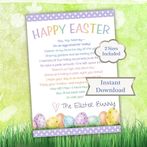 Easter Bunny Note | Printable Letter for Easter Basket and Egg Hunt | Easter Magic | Easter Bunny Evidence (Instant Download)