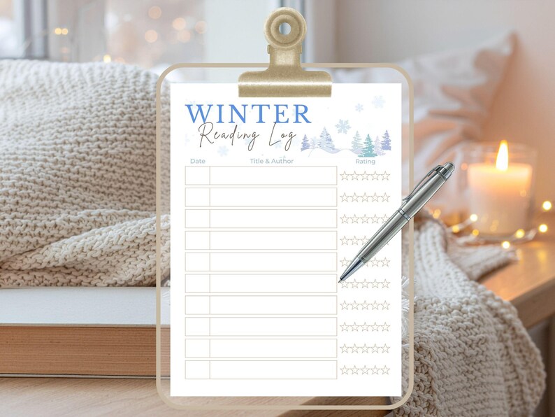 Winter Reading Racker Winter Book Bingo Printable + Reading Log | TBR Reading Challenge for ...