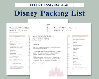 Disney Packing List | Walt Disney World Vacation Checklist | WDW Trip Planner PDF | Travel Organizer