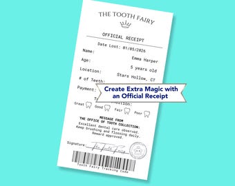 Tooth Fairy Receipt Editable Template | Tooth Fairy Note Printable Certificate | Lost Tooth Keepsake | Realistic Official Report