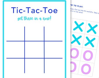 Tic Tac Toe Printable Game | Reusable Family Activity PDF | Travel Game for Kids | Restaurant & Road Trip Activity