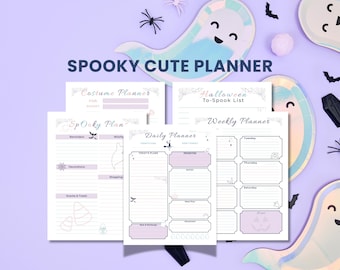 Spooky Cute Halloween Planner Bundle | Activity Planning Plus Bucket List (A5 & US Letter PDF)