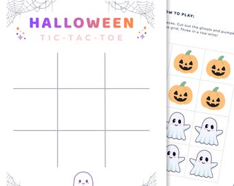 Printable Halloween Tic Tac Toe Game: Ghost & Pumpkin Activity (Digital Download)