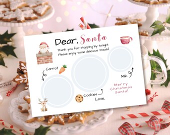 Cookies for Santa Placemat Printable | Christmas Eve Treats Placemat | Kids Holiday Table Activity | Instant Download