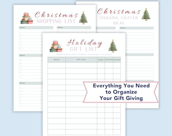 Christmas Shopping List | Holiday Planner and Organizer for Gift and Stocking Stuffer Ideas