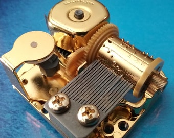Best Quality Golden Movement for your Music Box Project - Lots of New Songs, Gold Sankyo 18 Note Mechanism, Loud and Clear ++ Reduced Price