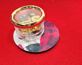 Somewhere in Time - - Rotating Music Box by Odyssey - - Gold On/Off Switch - - Red Roses - - Romantic Gift - - Gift For Her - - Very Nice