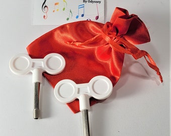 2 Child Safety Butterfly Winding Key for a Music Box, Large White Key for Musical Movement, Easy Wind key, Pefect for Little Hands