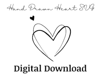 Doodle Heart SVG, Handdrawn Clip Art (Digital Download)