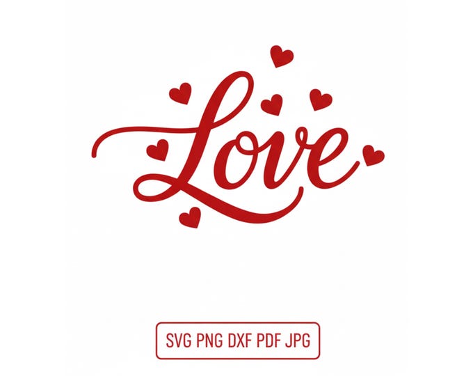 Love Script With Heart Svg Cutting File for Cricut Love Word ...