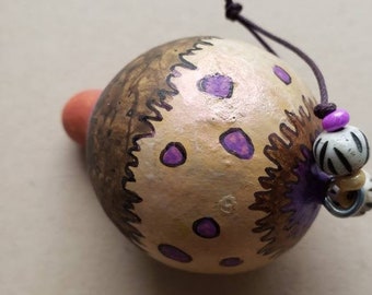 Hand Painted Mushroom Gourd Ornament