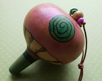 Hand Painted Mushroom Gourd Ornament