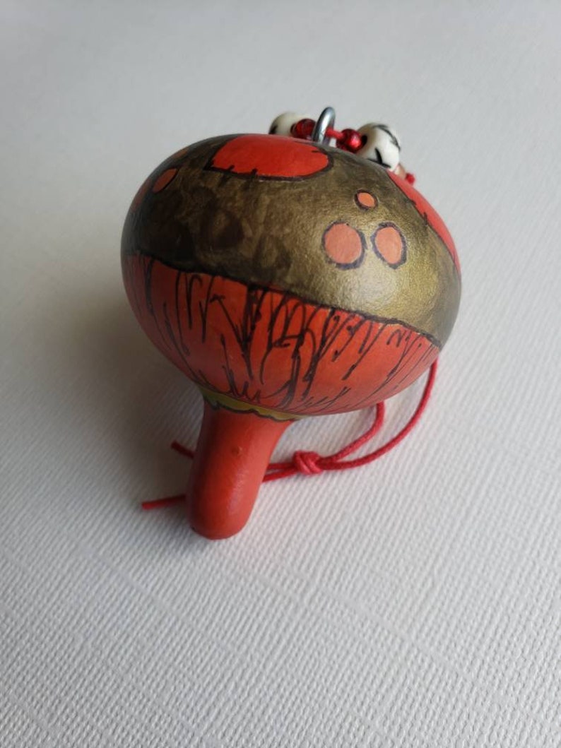 Hand Painted Mushroom Gourd Ornament - Etsy
