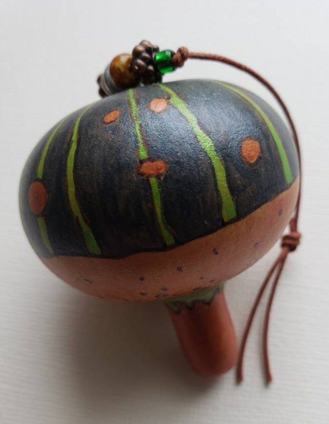 Hand Painted Mushroom Gourd Ornament - Etsy Denmark