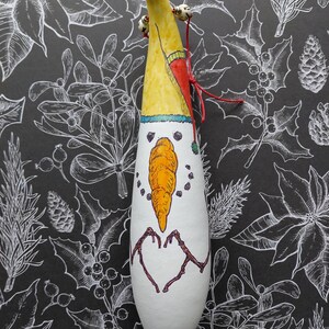 Hand Painted Snowman Gourd