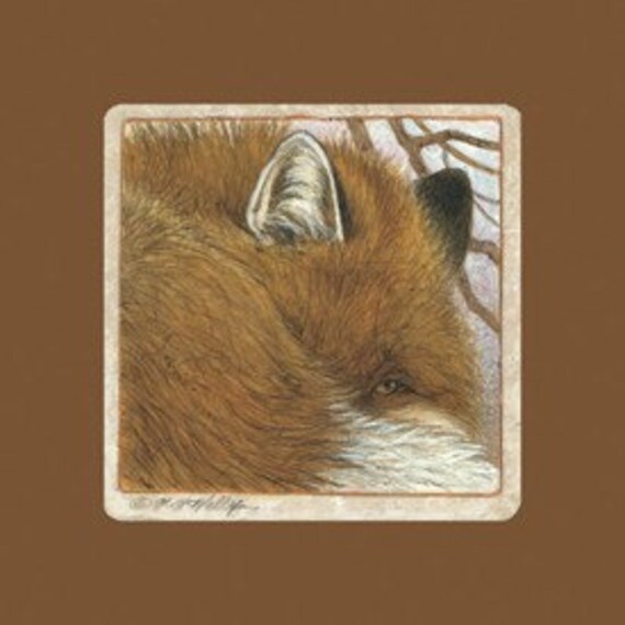 Fox Lovers-Red Fox Matted/Signed Giclee  Print