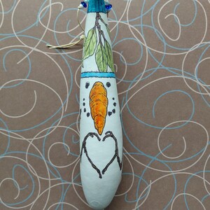 Hand Painted Snowman Gourd