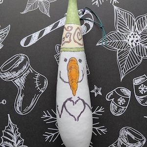 Hand Painted Snowman Gourd