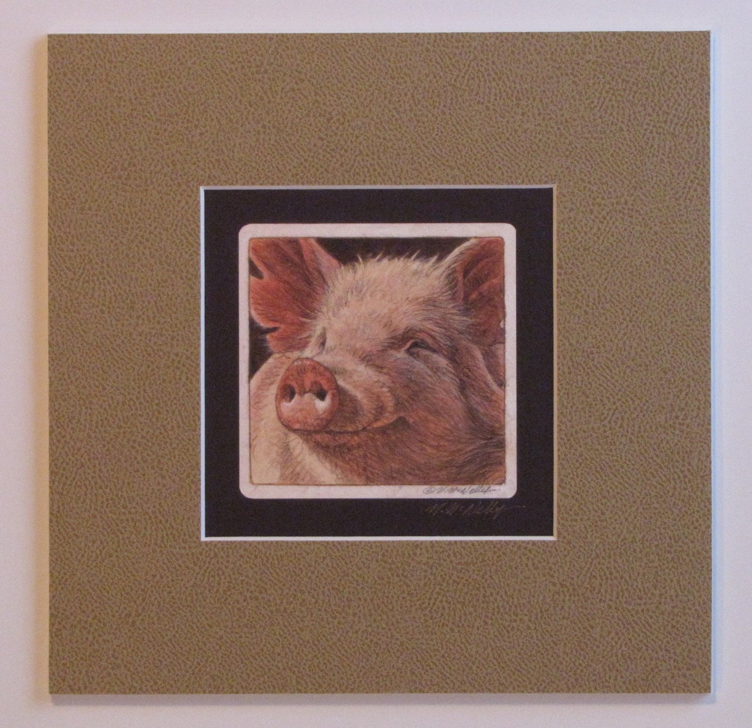 Pig Matted/signed Giclee Print - Etsy