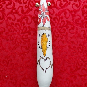 Hand Painted Snowman Gourd