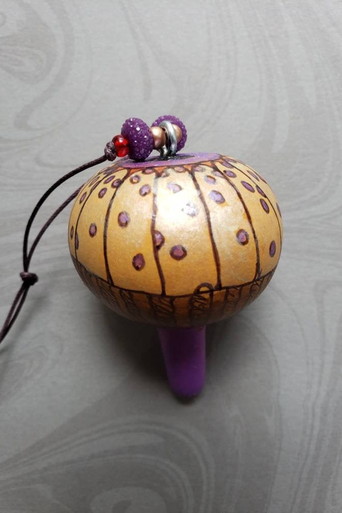 Hand Painted Mushroom Gourd Ornament - Etsy Hong Kong