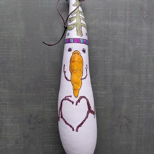 Hand Painted Snowman Gourd