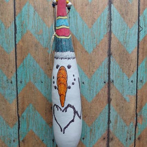 Hand Painted Snowman Gourd