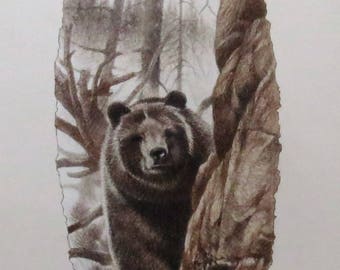 Grizzly Bear Portrait Limited Edition Giclee' Print