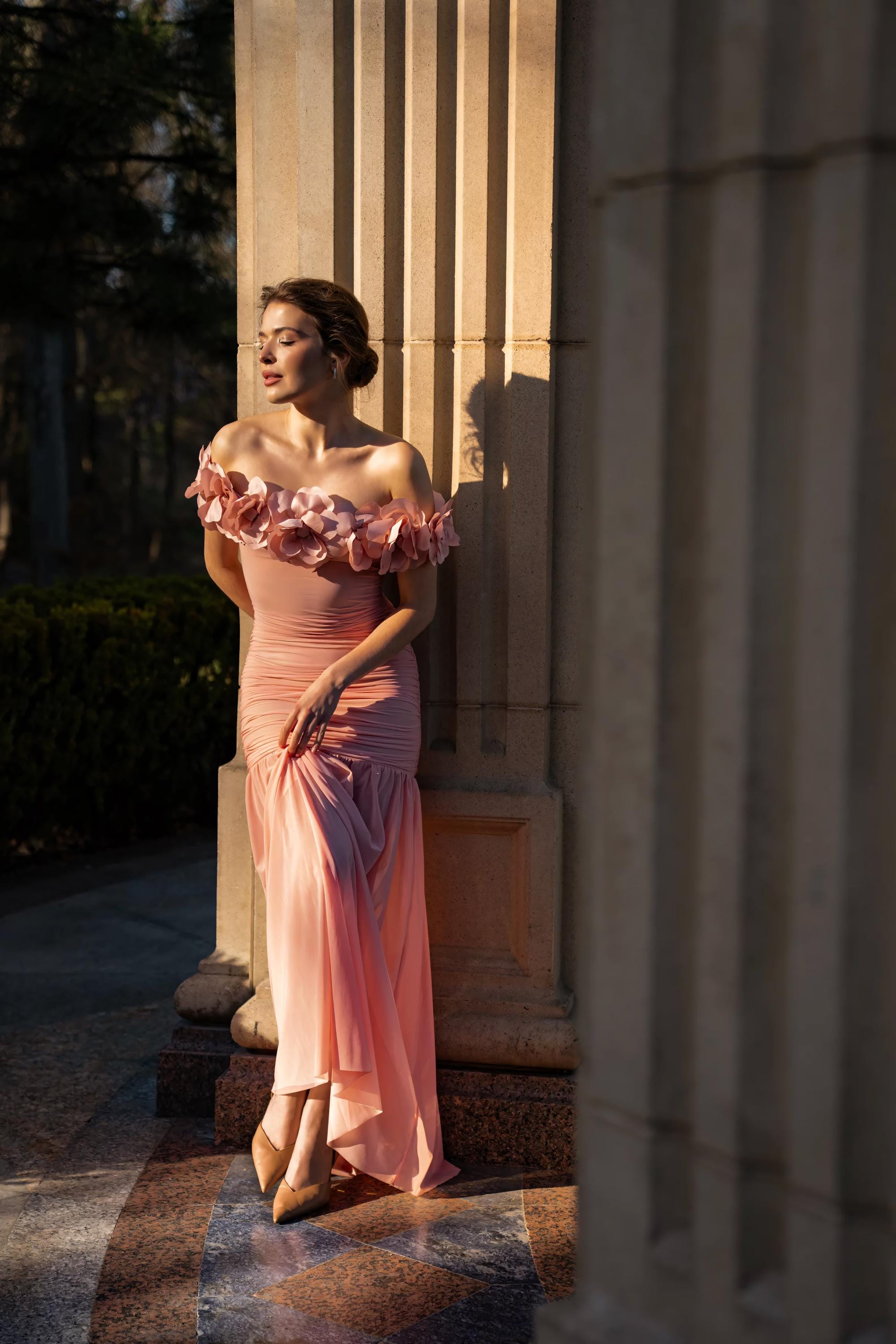 chinese dress ladies Miss Circle Women's Najwa Baby Pink Ruched Breast Drop Waist Maxi Dress main image 0