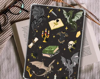 Dark Academia Printable Kindle Insert | Romantasy Dragon Kindle Accessories | Gift for Book Lovers (Digital Download)
