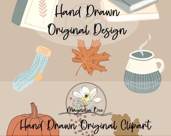 Cozy Fall Clipart Bundle | Hand-Drawn Autumn Graphics (PNG & Procreate)