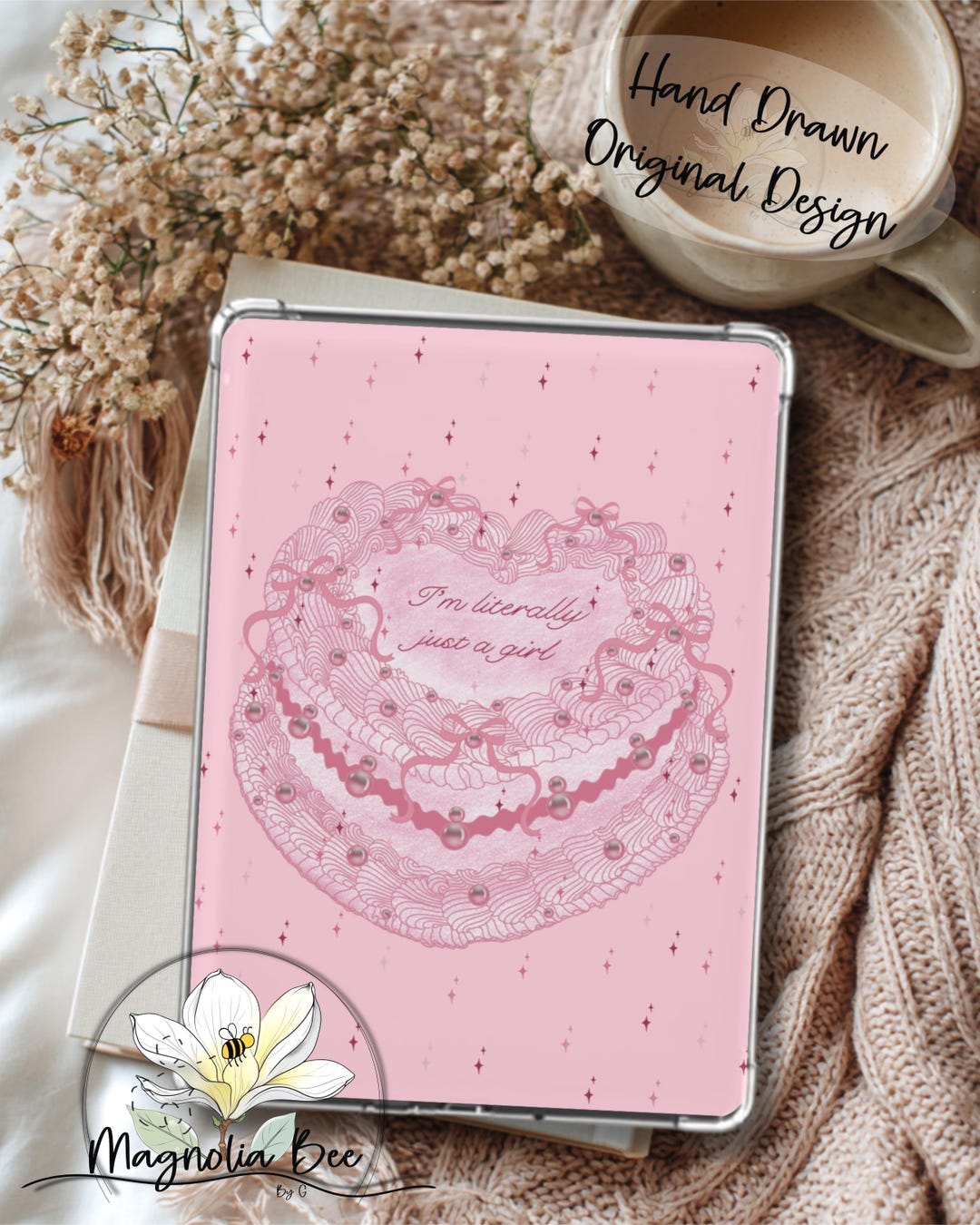 Pink Printable Kindle Insert | Coquette Heart Cake (digital Download ...