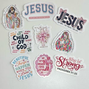 Jesus Sticker | Coquette Retro Christian Stickers for Bible Study Journal | Easter Basket Gift image 3