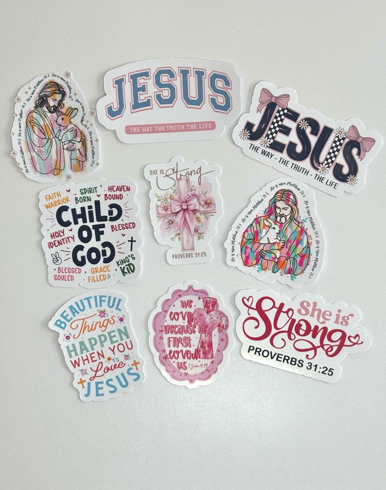 Jesus Sticker | Coquette Retro Christian Stickers for Bible Study Journal | Easter Basket Gift image 3