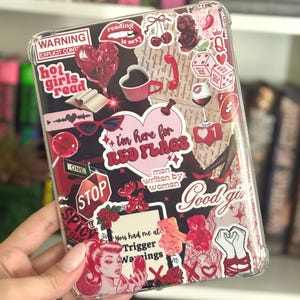 Dark Romance Smut Bookish Kindle Insert | Red Flag Collage Kindle Accessories | Gift for Book Lovers