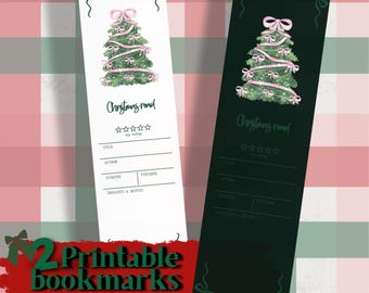 Christmas Reading Printable Bookmarks | Holiday Book Review Bookmark Set | Bookish Gift (PNG Download)